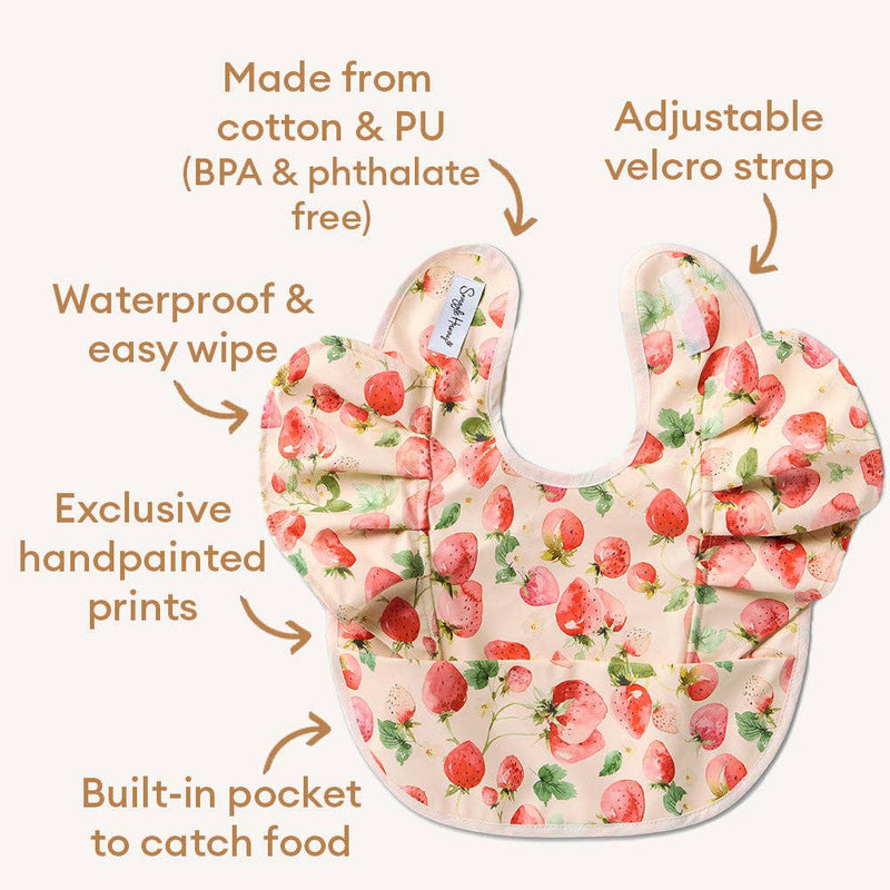 STRAWBERRY FRILL WATERPROOF BIB