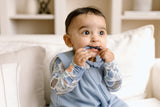 Loulou Lollipop Teething Ring Set Blue Fog