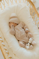 LITTLE LOVE KNIT ROMPER - BISCOTTI
