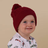 RASPBERRY ORGANIC KNIT BEANIE