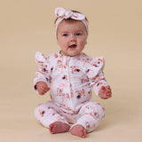 CAROUSEL ORGANIC ZIP FRILL ROMPER