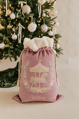 DELUXE EMBROIDERED SANTA SACK - ENCHANTED CAROUSEL