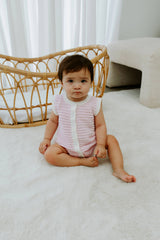 BREEZY KNIT ROMPER - PINK CORAL