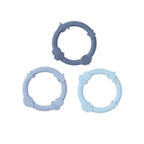 Loulou Lollipop Teething Ring Set Blue Fog