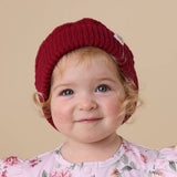 RASPBERRY ORGANIC KNIT BEANIE