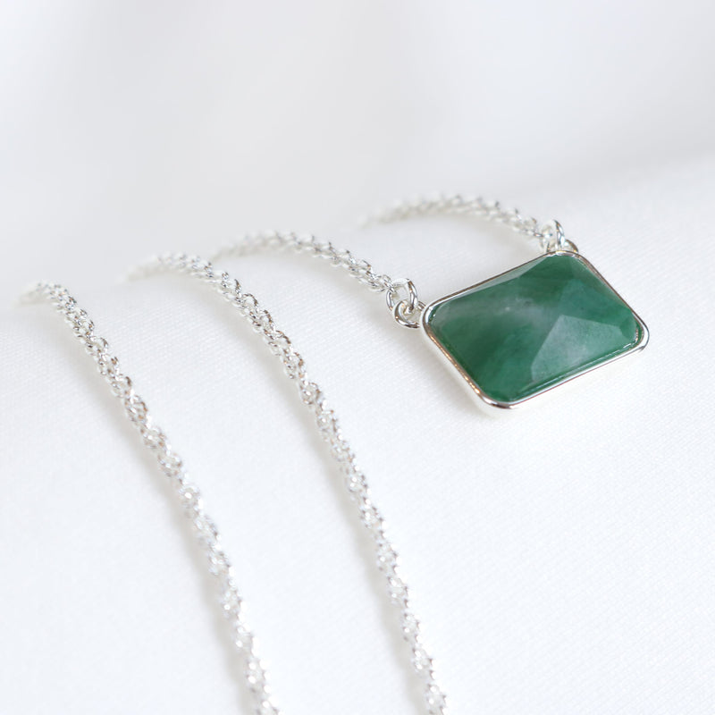 ASTERIA NECKLACE - SILVER & AFRICAN JADE