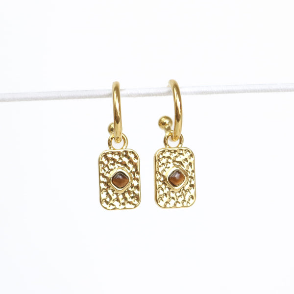 COURAGE EARRINGS - GOLD & TIGERS EYE
