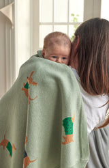 DACHSHUND KNITTED BABY BLANKET