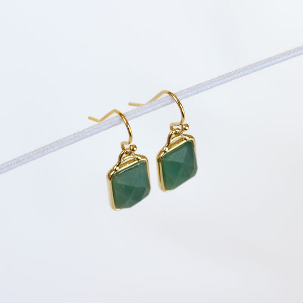 HOPE EARRINGS - GOLD & AFRICAN JADE