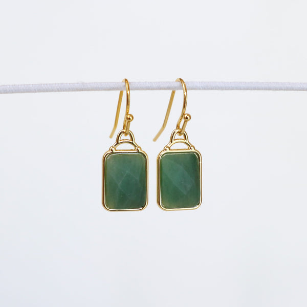 HOPE EARRINGS - GOLD & AFRICAN JADE