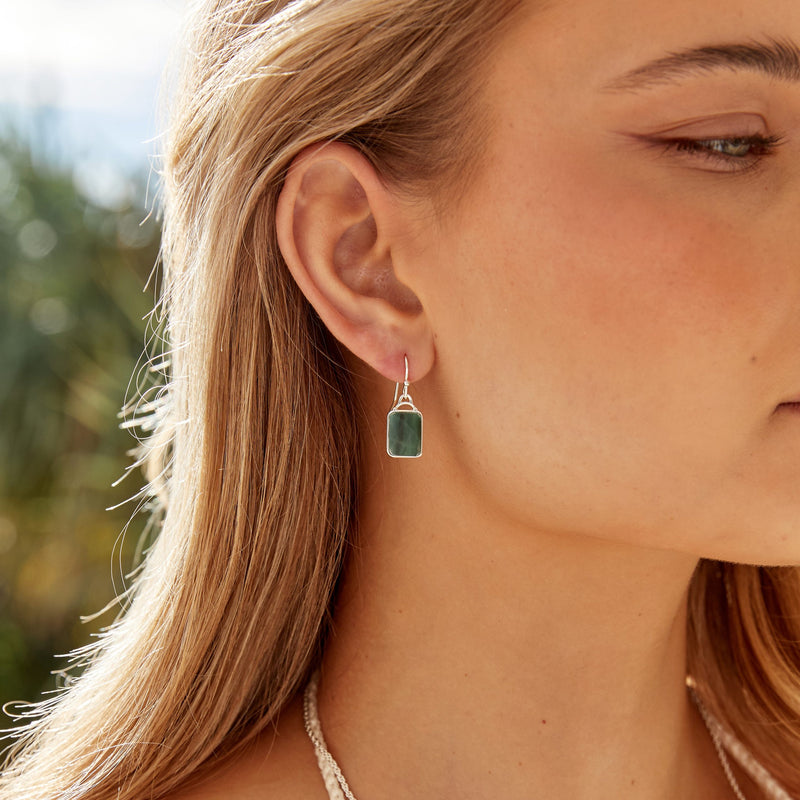 HOPE EARRINGS - SILVER & AFRICAN JADE