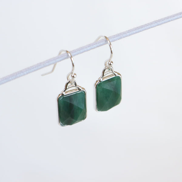 HOPE EARRINGS - SILVER & AFRICAN JADE