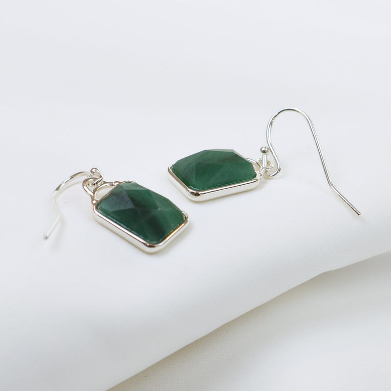 HOPE EARRINGS - SILVER & AFRICAN JADE