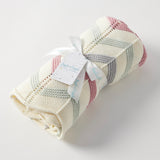 ZIG-ZAG KNITTED BABY BLANKET - BLUSH