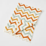 ZIG-ZAG KNITTED BABY BLANKET - BRICK