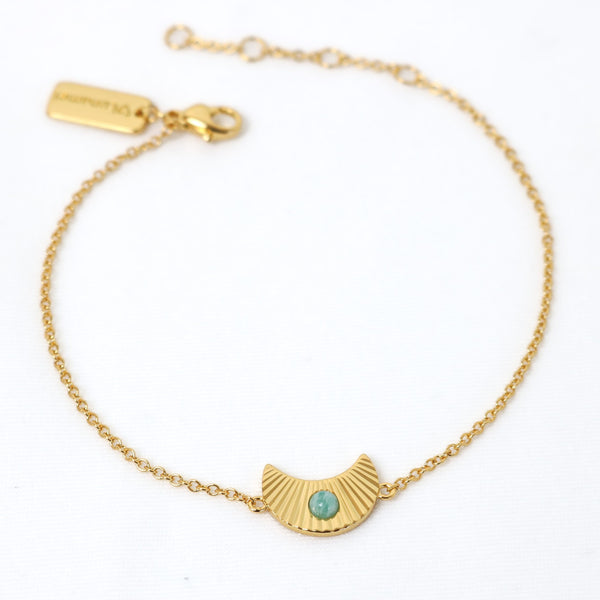 RAY OF LIGHT BRACELET - GOLD & GREEN AMAZONITE (Copy)