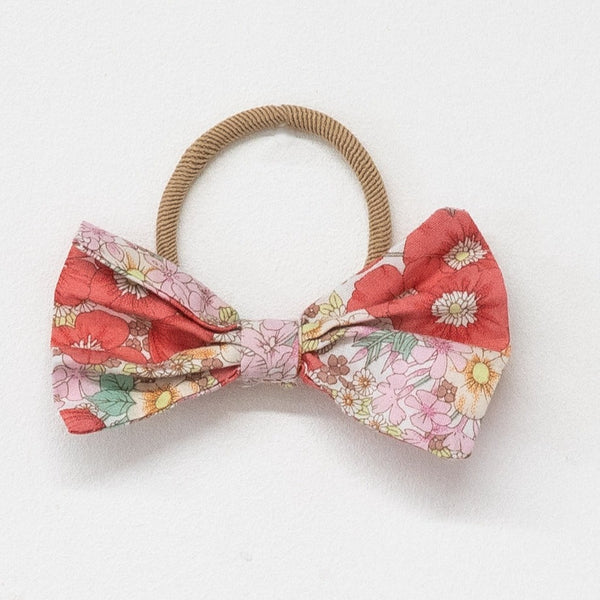 BOW HAIR TIES - PK 2 (VARIOUS COLOURS)