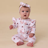 CAROUSEL ORGANIC ZIP FRILL ROMPER