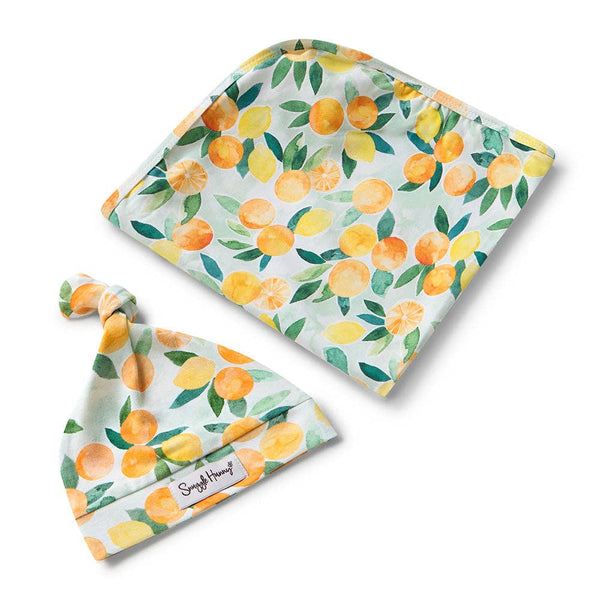 CITRUS SQUEEZE ORGANIC STRETCH WRAP & BENIE SET
