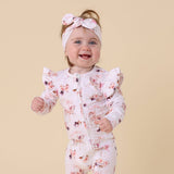 CAROUSEL ORGANIC ZIP FRILL ROMPER