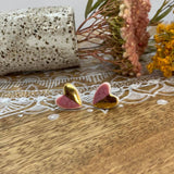 PINK & GOLD STUD EARRINGS
