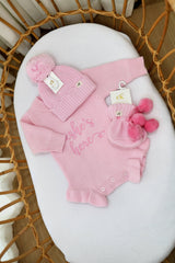 SHE'S HERE KNIT ROMPER - PINK