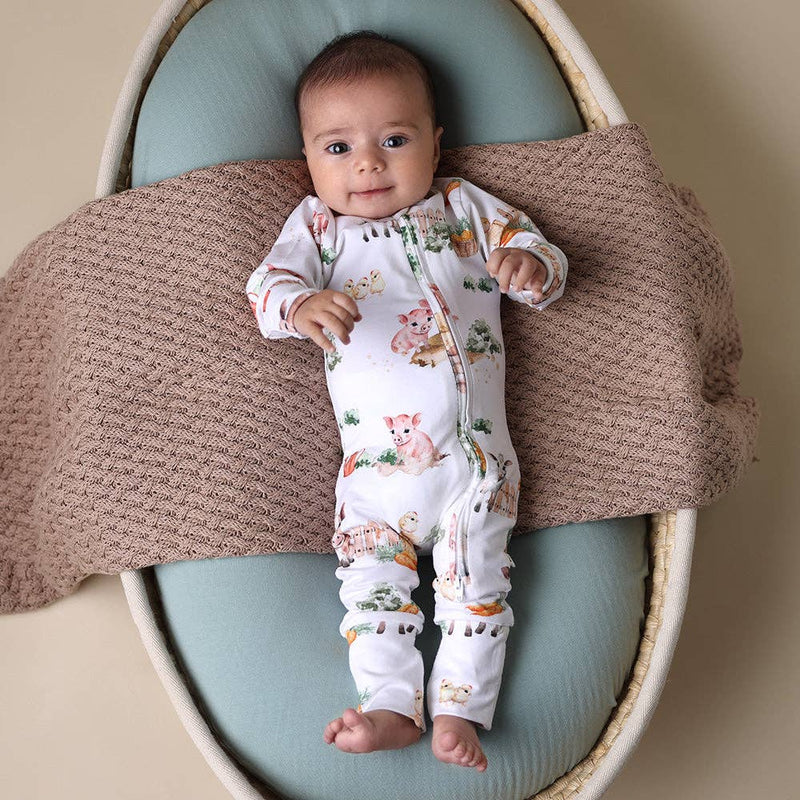 FARM ORGANIC ZIP ROMPER