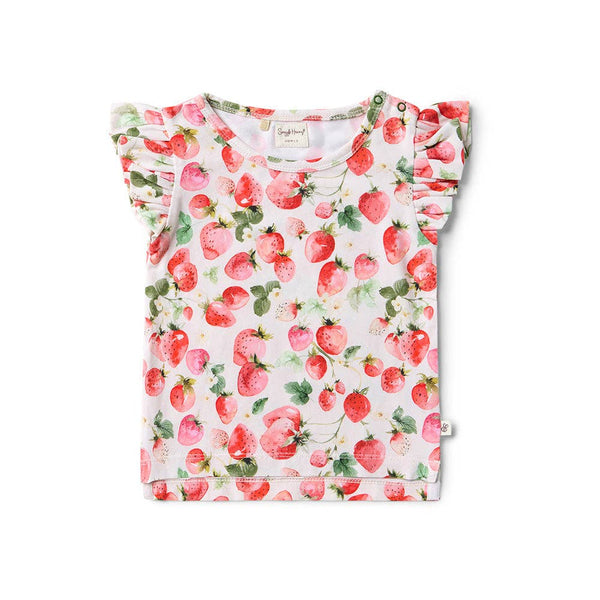 STRAWBERRY ORGANIC FRILL TEE