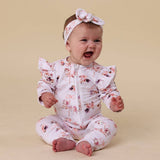 CAROUSEL ORGANIC ZIP FRILL ROMPER