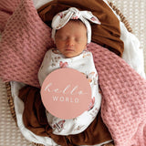 BUTTERFLY ORGANIC SWADDLE & TOPKNOT SET