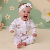 WOODLAND TALES ORGANIC ZIP ROMPER