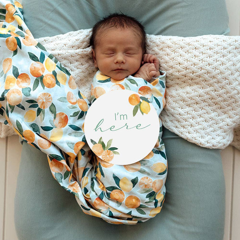 CITRUS SQUEEZE ORGANIC STRETCH WRAP & BENIE SET
