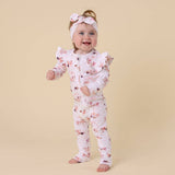 CAROUSEL ORGANIC ZIP FRILL ROMPER