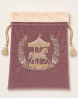 DELUXE EMBROIDERED SANTA SACK - ENCHANTED CAROUSEL