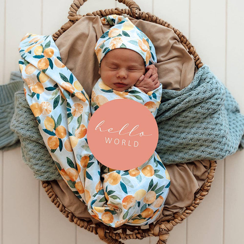 CITRUS SQUEEZE ORGANIC STRETCH WRAP & BENIE SET