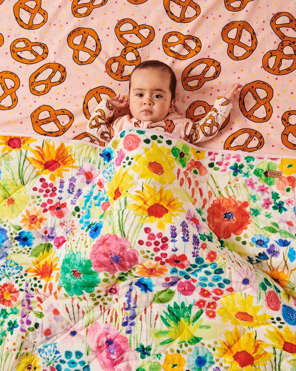 QUILTED COT BEDSPREAD - FIELD OF DREAMS