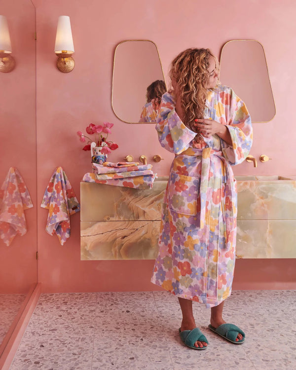 TERRY BATH ROBE - PAPER DAISY