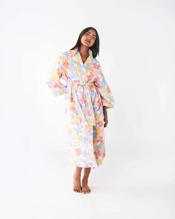TERRY BATH ROBE - PAPER DAISY