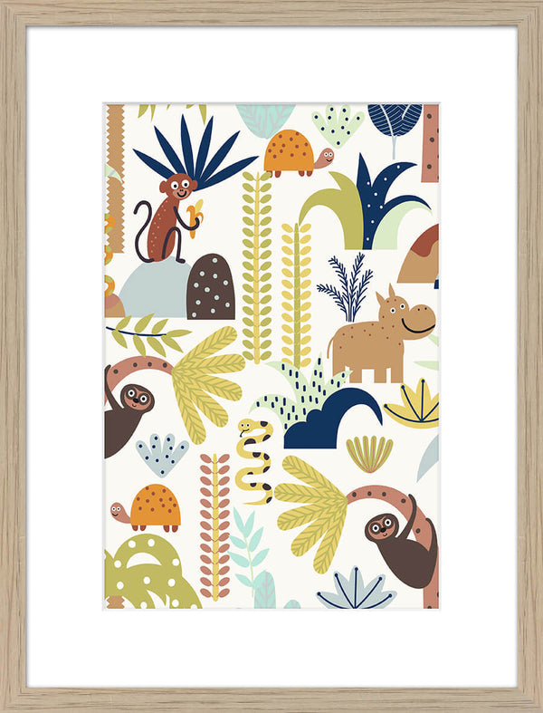 JUNGLE FUN FRAMED PRINT