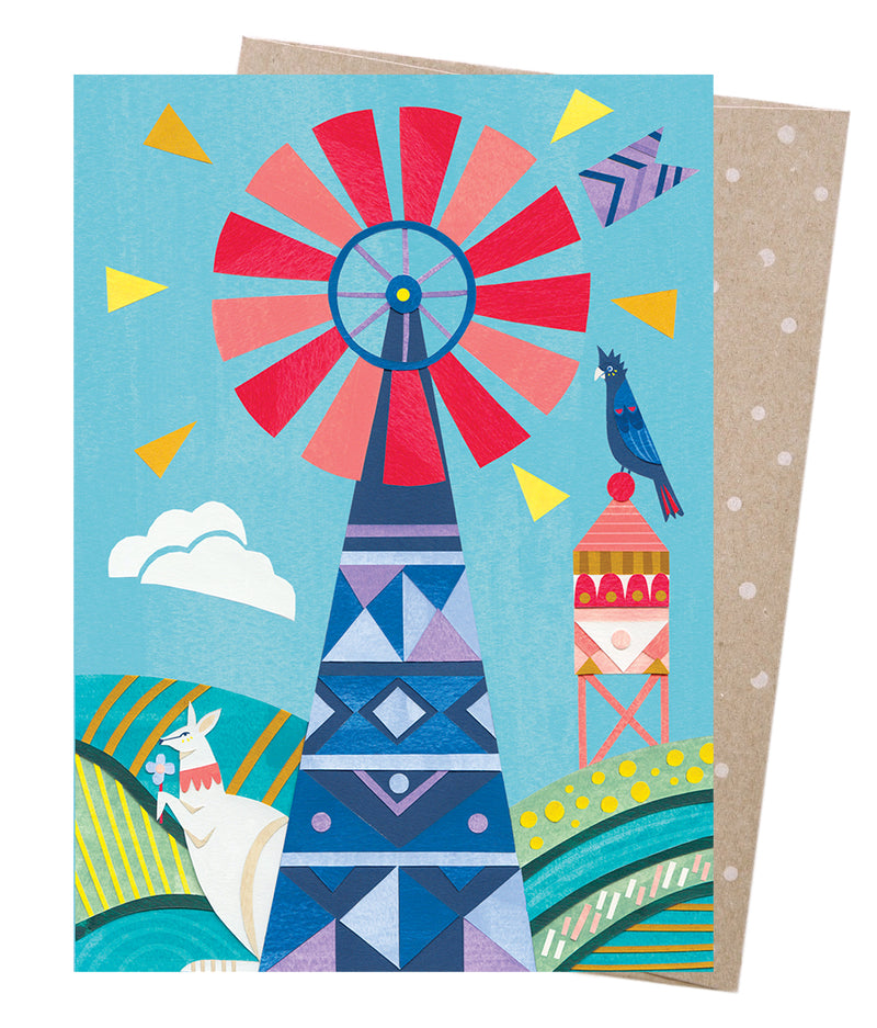 GREETING CARDS 4 PACK - WINDMILL