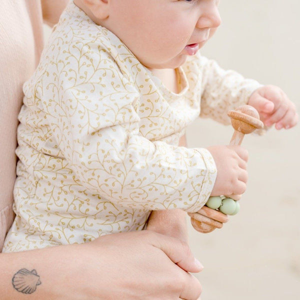 ORGANIC BEECHWOOD & SILICONE BABY RATTLE