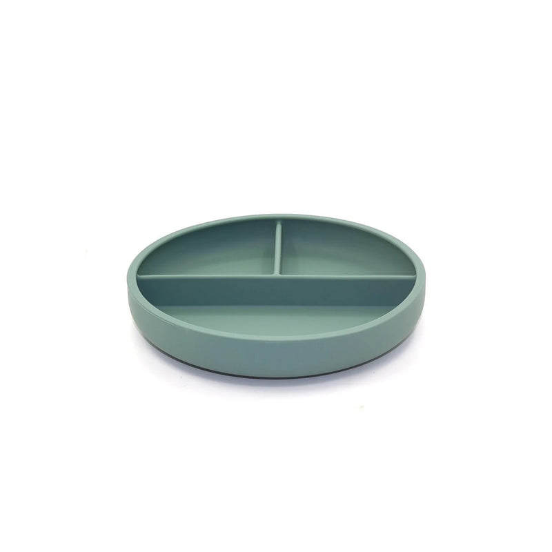 SILICONE DIVIDED PLATE & SPOON - OCEAN