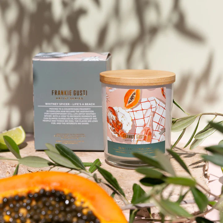 OLIVE LEAF, CITRUS & SALT ARTIST SERIES CANDLE