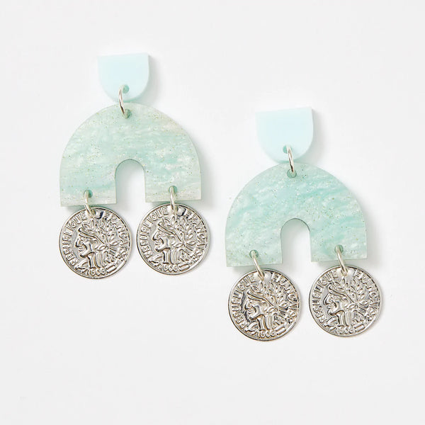 ARCHWAY EARRINGS - MINT/SILVER