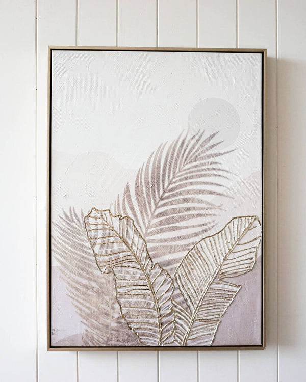 PALM BREEZE FRAMED CANVAS ARTWORK