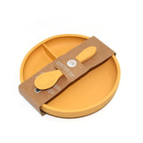 SILICONE DIVIDED PLATE & SPOON - PEACH