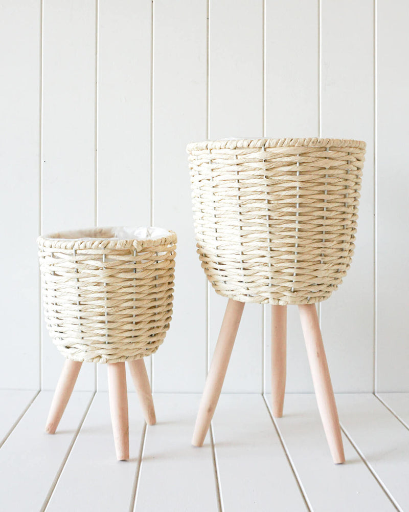 TABIA BASKET PLANTER WITH LEGS - LARGE