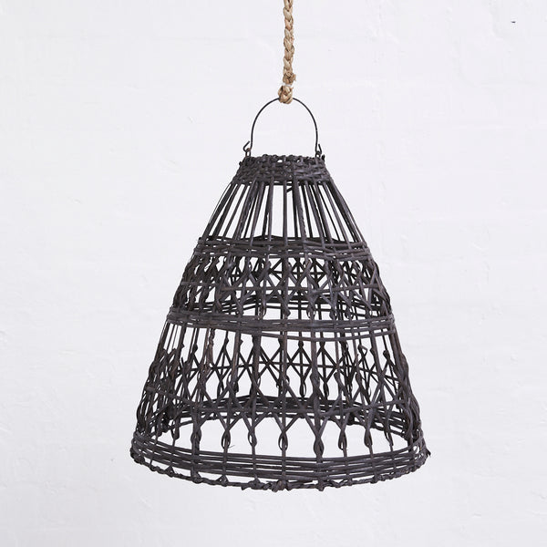 ESHER RATTAN LIGHT SHADE - BLACK